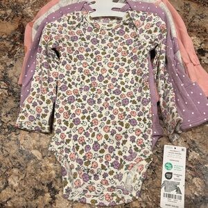 Carter's Floral Long Sleeve Bodysuit - Pink, Purple, Green 5 pack